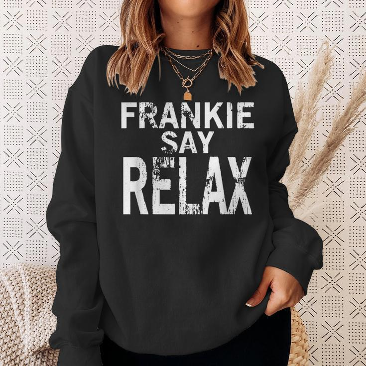 Retro-Stil Frankie Say Relax Schwarzes Sweatshirt, 80er Jahre Musik Fan Tee Geschenke für Sie