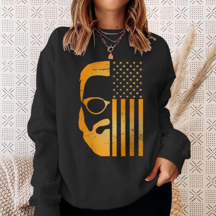 Retro Us Flagge Mit Bart Und Brille Für Papaäter Männer Kapuzenjacke Sweatshirt Geschenke für Sie