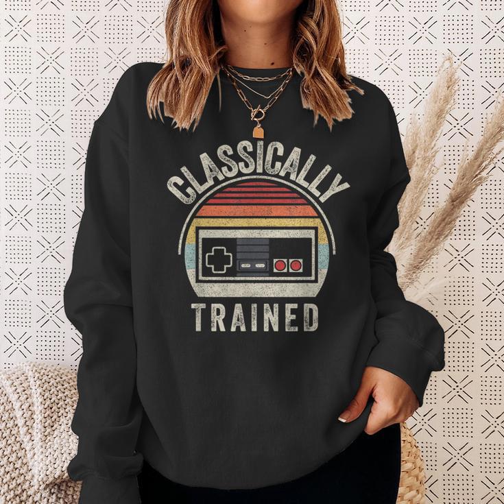 Retro Vintage Classically Trained Video Game Adult Sweatshirt Gifts for Her