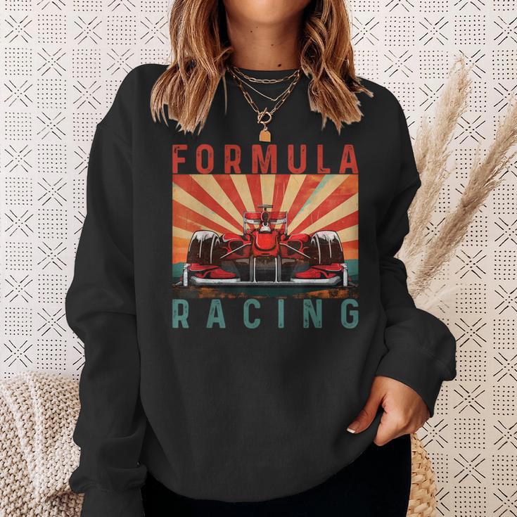 Retro Vintage Formula Racing Lovers Race Car Fan Sweatshirt Gifts for Her