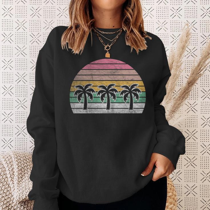 Retro Vintage Palm Trees Beach Summer Vacation Beach Sweatshirt Gifts for Her