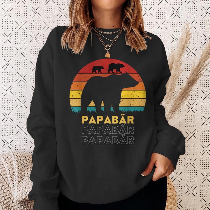 Retroater Baby Sohn Tochter Kinder Bär Papaatertag Sweatshirt Geschenke für Sie