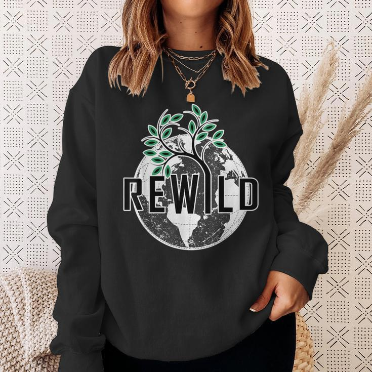 Rewild David Attenborough Save Earth Environmental Sweatshirt Gifts for Her