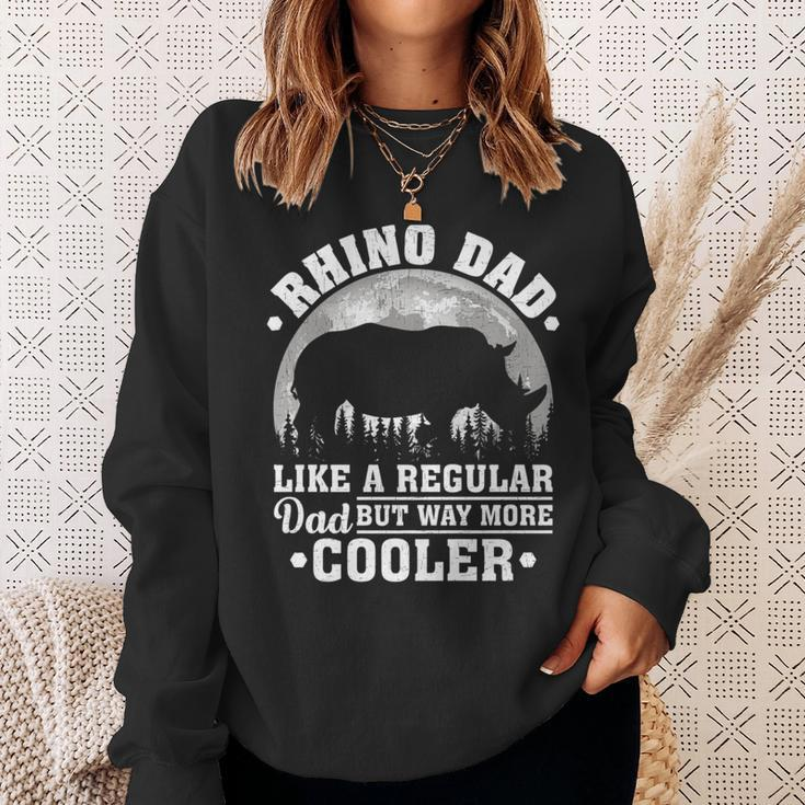 Rhino Dad Like A Regular Dad Rhino Father's Day Sweatshirt Gifts for Her