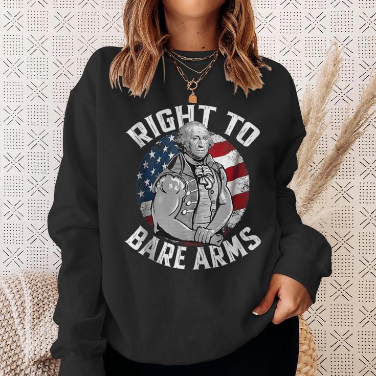 Right To Bare Arms 4Th Of July Gym George Washington Sweatshirt Gifts for Her