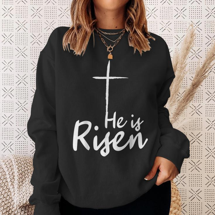 He Is Risen Easter Is About Jesus Bible Christ Easter Sweatshirt Gifts for Her