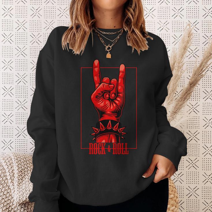 Rock & Roll Teufelsgruß Rocker Concert Sweatshirt Geschenke für Sie