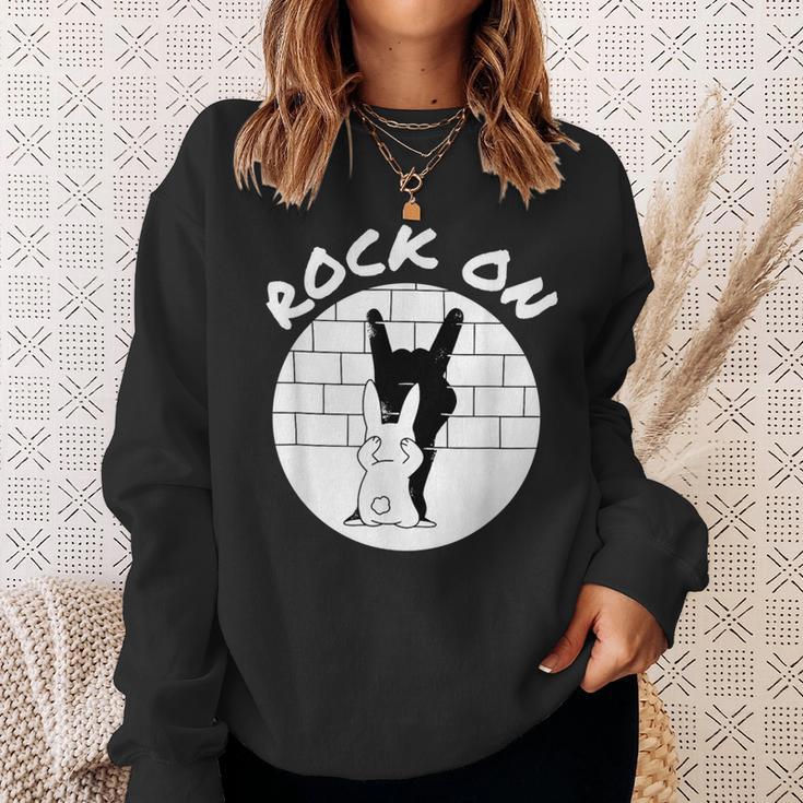 Rock'n'roll Hand Rabbit Sweatshirt Geschenke für Sie