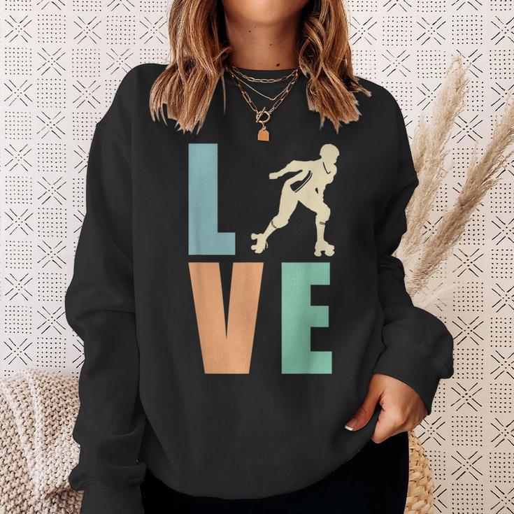 Roller Derby I Love Skating Vintage Cute Retro Sweatshirt Gifts for Her