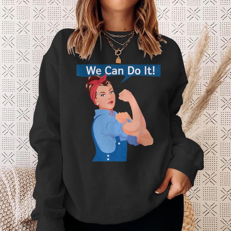 Rosie The Riveter We Can Do It Women's Feminist Rosy Sweatshirt Gifts for Her