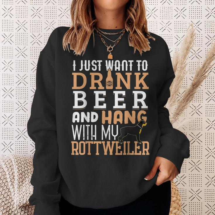 Rottweiler Dad Father's Day Rottie Dog Beer Sweatshirt Gifts for Her