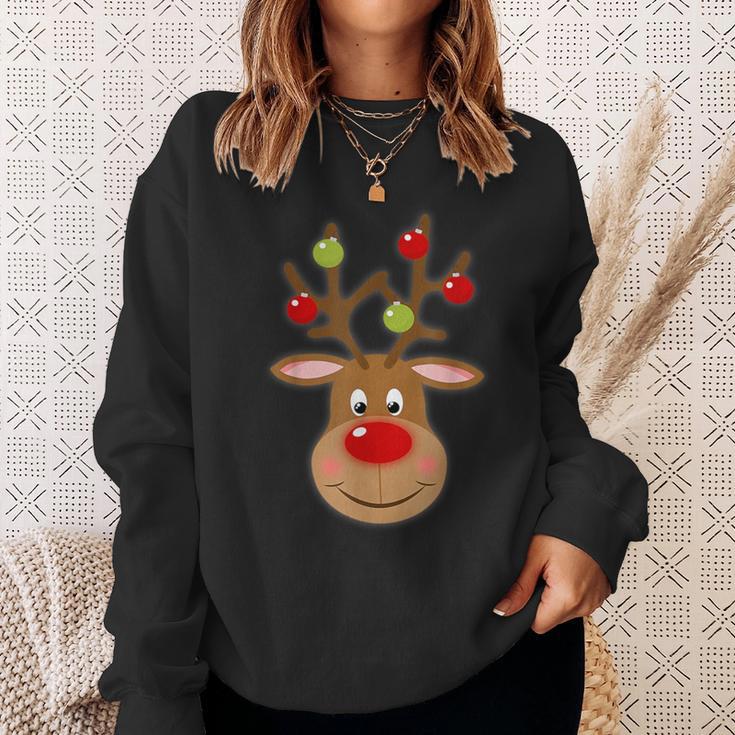 Rudolph Red Nose Reindeer Santa Christmas Sweatshirt Gifts for Her