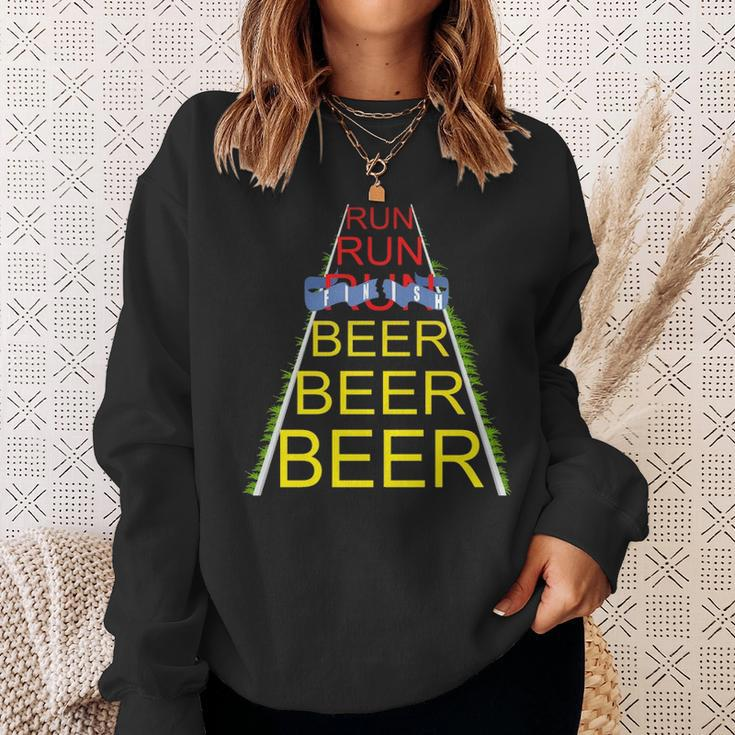 Run Run Run Beer Beer Beer Running Sweatshirt Gifts for Her