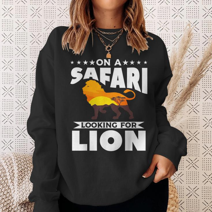 On A Safari Looking For Lion Family Vacation Sweatshirt Gifts for Her