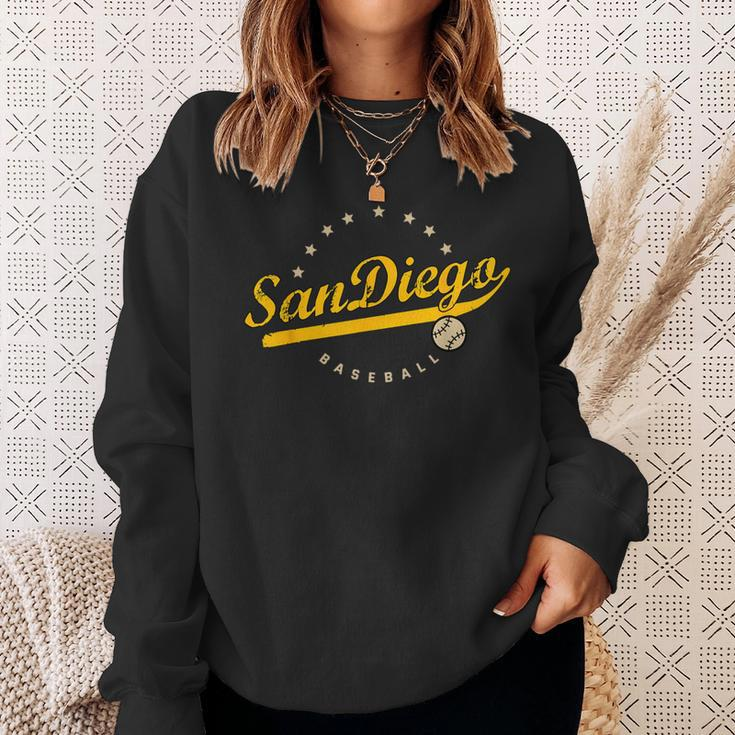 San Diego City Baseball Vintage Varsity Sweatshirt Gifts for Her