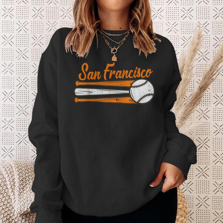 San Francisco Baseball Vintage Distressed Met At Gameday Sweatshirt Gifts for Her