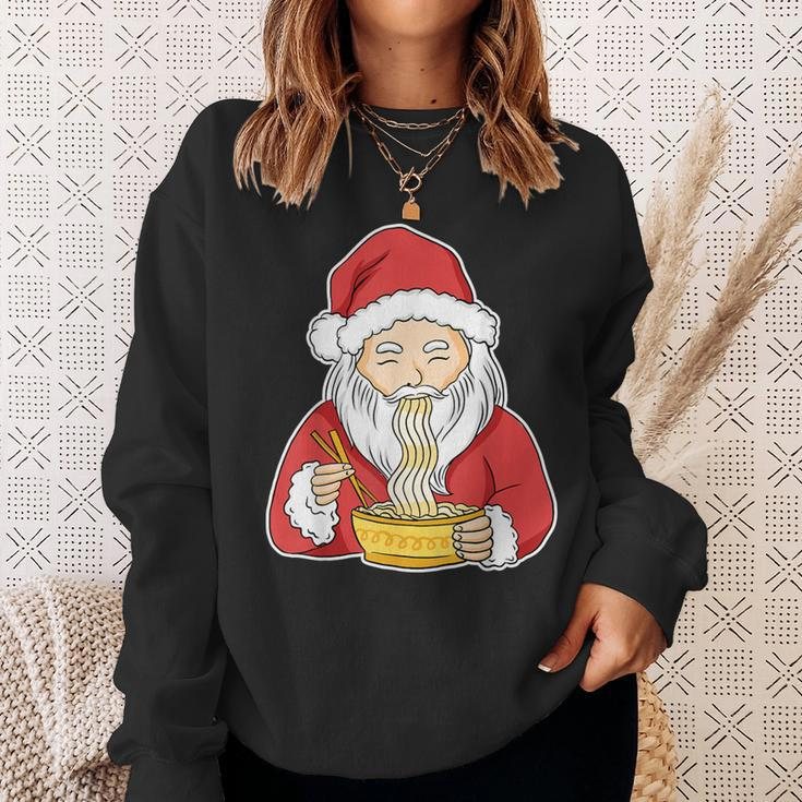 Santa Eating Ramen Christmas Pajama Cool Japanese Food X-Mas Sweatshirt Gifts for Her