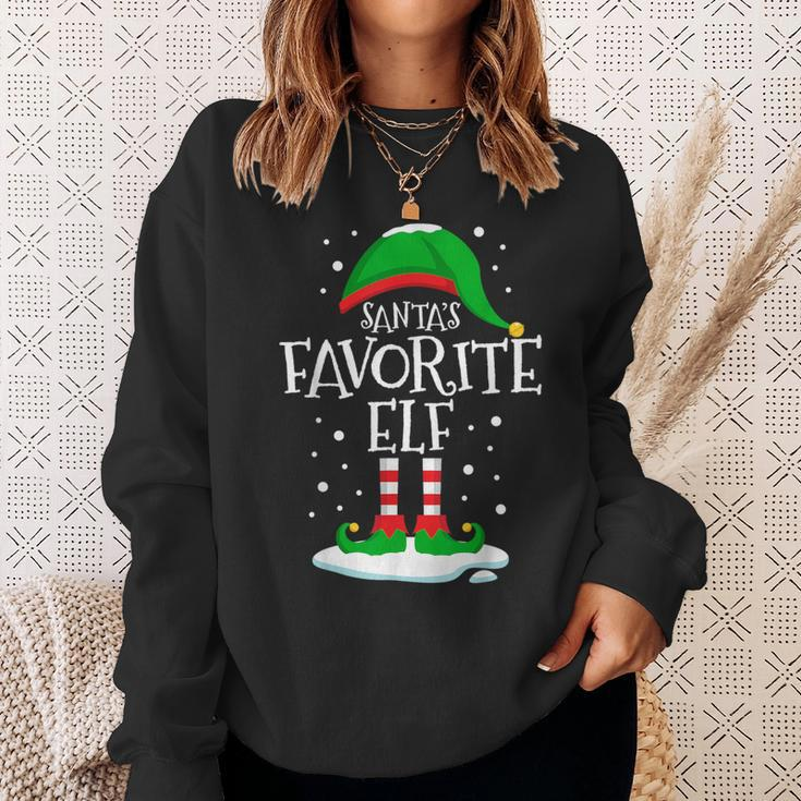 Santa's Favorite Elf Christmas Family Matching Xmas Sweatshirt Gifts for Her