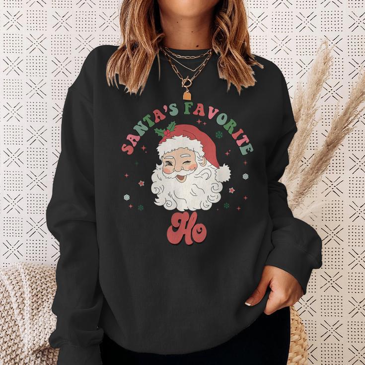 Santa's Favorite Ho Christmas Santa Face Old Xmas Sweatshirt Gifts for Her