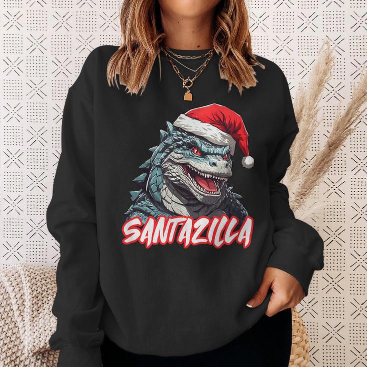 Santazilla Japanese Monster Kaiju Christmas Sweatshirt Gifts for Her