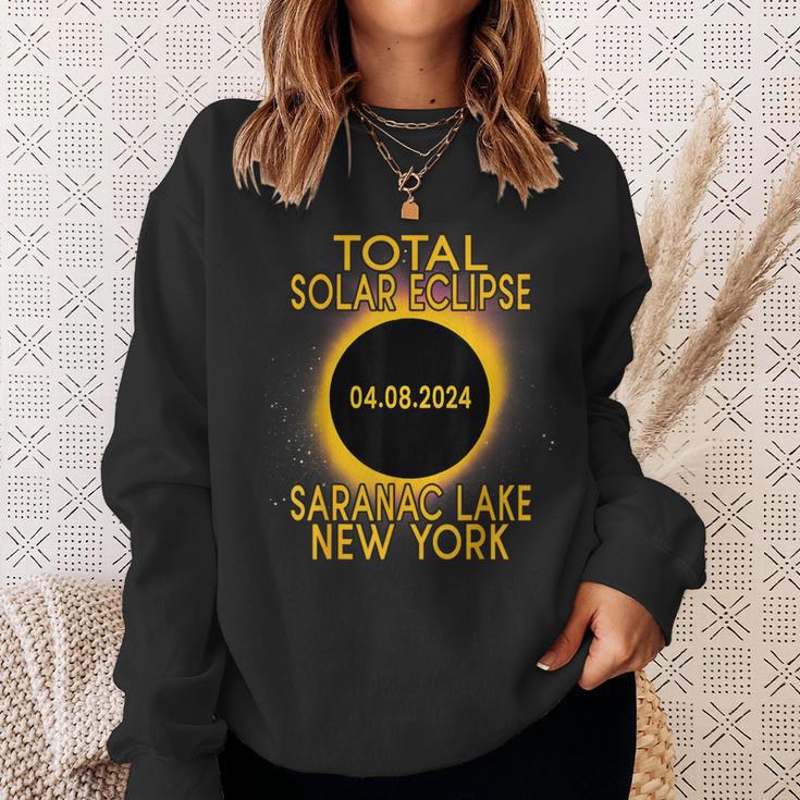 Saranac Lake New York Total Solar Eclipse 2024 Sweatshirt Gifts for Her