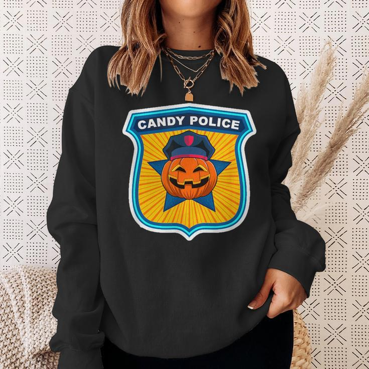 Scary Theme Party Candy Police Security Treat Inspector Team Sweatshirt Gifts for Her