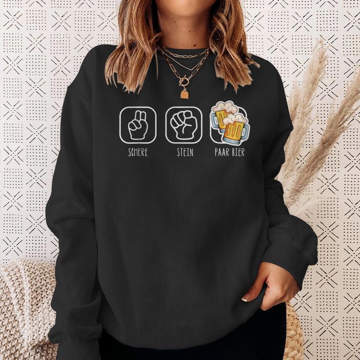 Schere Stein Paar Bier Papier Spiel Saufen Lustig Sweatshirt Geschenke für Sie