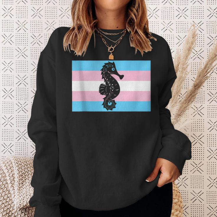 Seahorse Dad Pregnant Trans Man Sweatshirt Gifts for Her