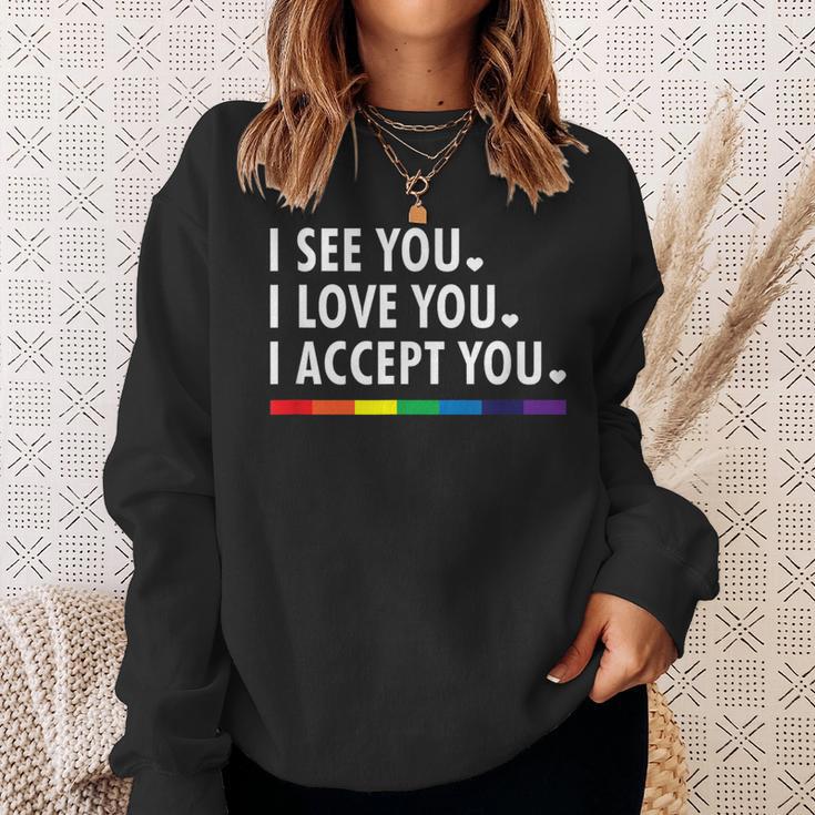 I See I Love You I Accept You Lgbtq Ally Gay Pride Sweatshirt Gifts for Her