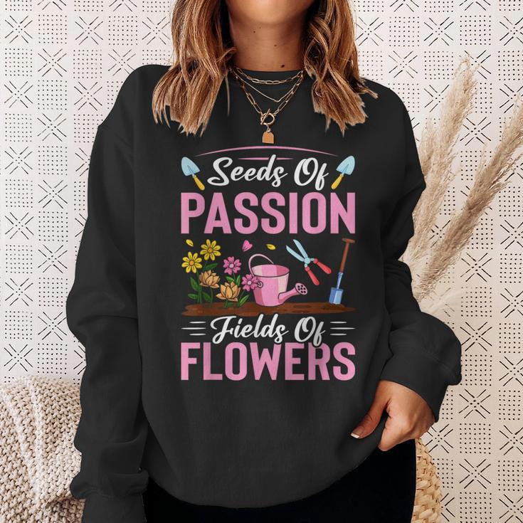 Seed Of Flowers-Fields Of Flowers Gardener Trimmer Landscape Sweatshirt Gifts for Her