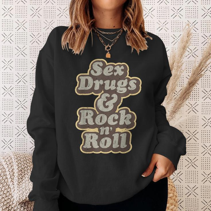 Sex Drugs Rock And Roll Music Singer Band Hippie 60S Sweatshirt Geschenke für Sie