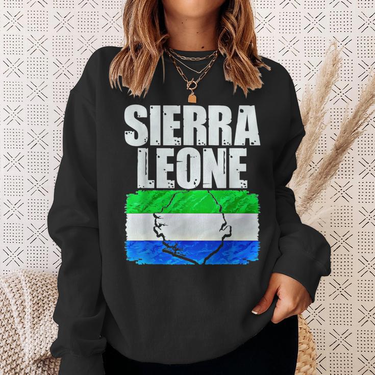 Sierra Leone Flag Map Emblem Sweatshirt Gifts for Her