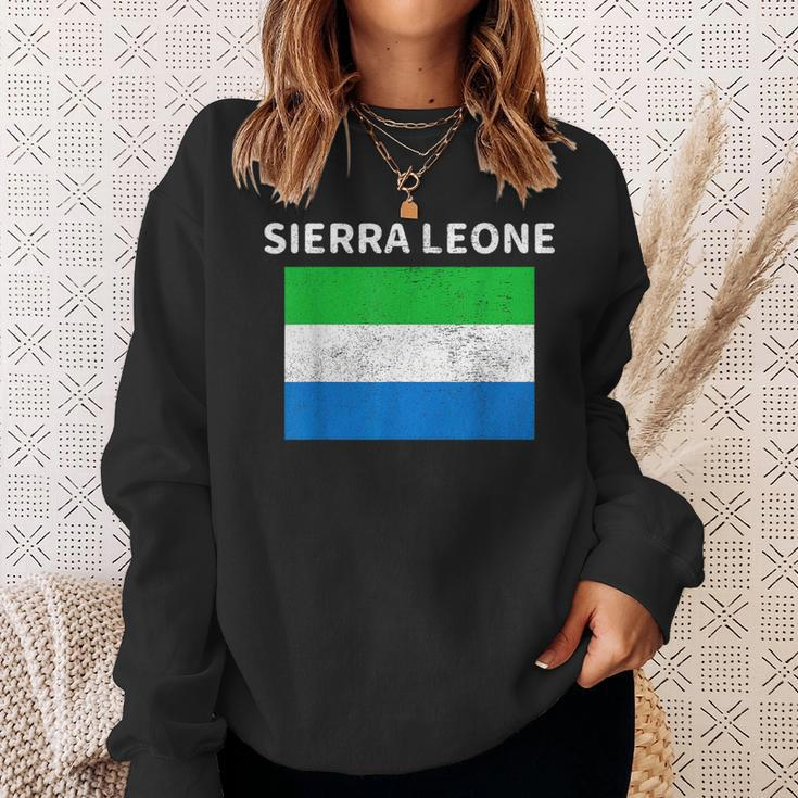 Sierra Leone Sierra Leonean Pride Flag Africa Print Sweatshirt Gifts for Her