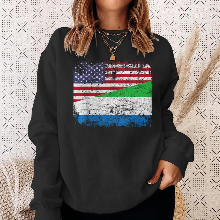 Sierra Leonean Roots Half American Flag Sierra Leonean Sweatshirt Gifts for Her