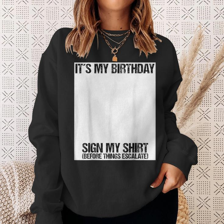 Sign My Birthday Party Ice Breaker & Womens Sweatshirt Gifts for Her