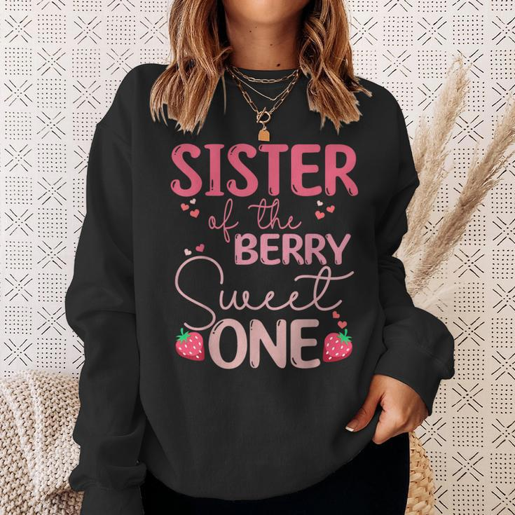 Sister Of The Berry Sweet One Strawberry First Birthday Sweatshirt Gifts for Her