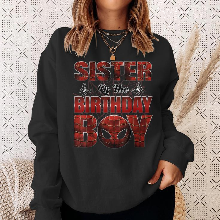 Sister Of The Birthday Boy Spider Family Matching Sweatshirt Gifts for Her