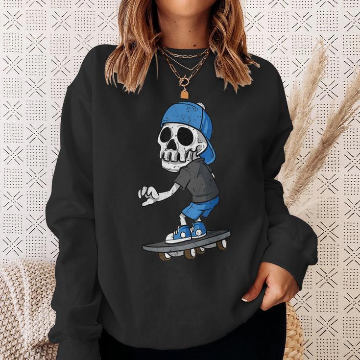 Skater Skeleton Skateboard Skull For Children Sweatshirt Geschenke für Sie