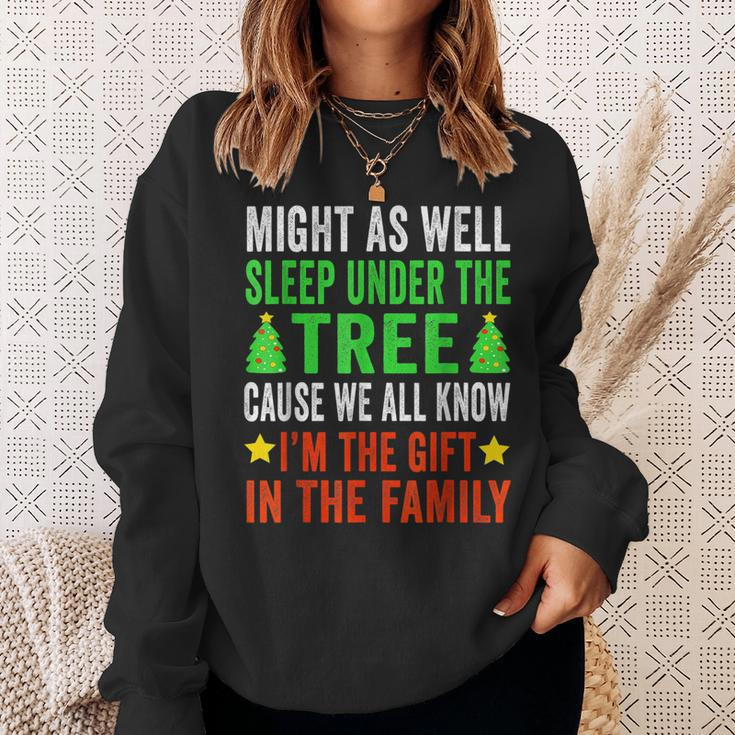 Might As Well Sleep Under The Tree Christmas Family Sweatshirt Gifts for Her