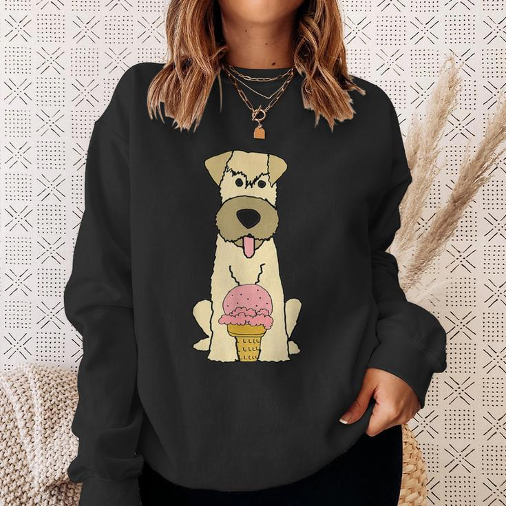 Smilepetsa Wheaten Terrier Dog With Ice Cream Sweatshirt Gifts for Her