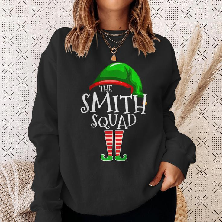 Smith Squad Elf Group Matching Family Name Christmas Sweatshirt Gifts for Her