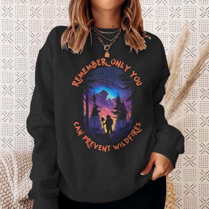 Smokey Bear Starry Night Scene Only You Can Prevent Wildfire Sweatshirt Gifts for Her