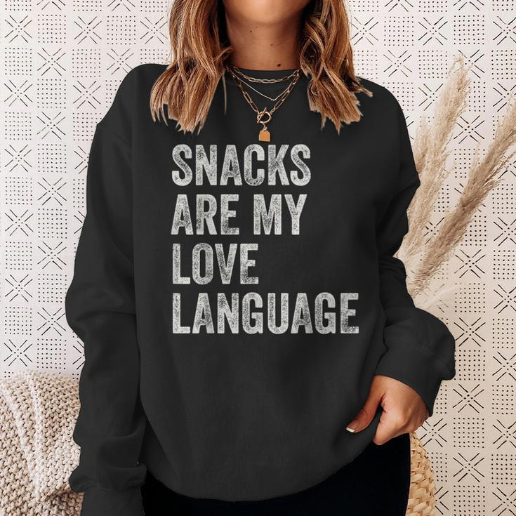 Snacks Are My Love Language Valentines Day Toddler Sweatshirt Gifts for Her