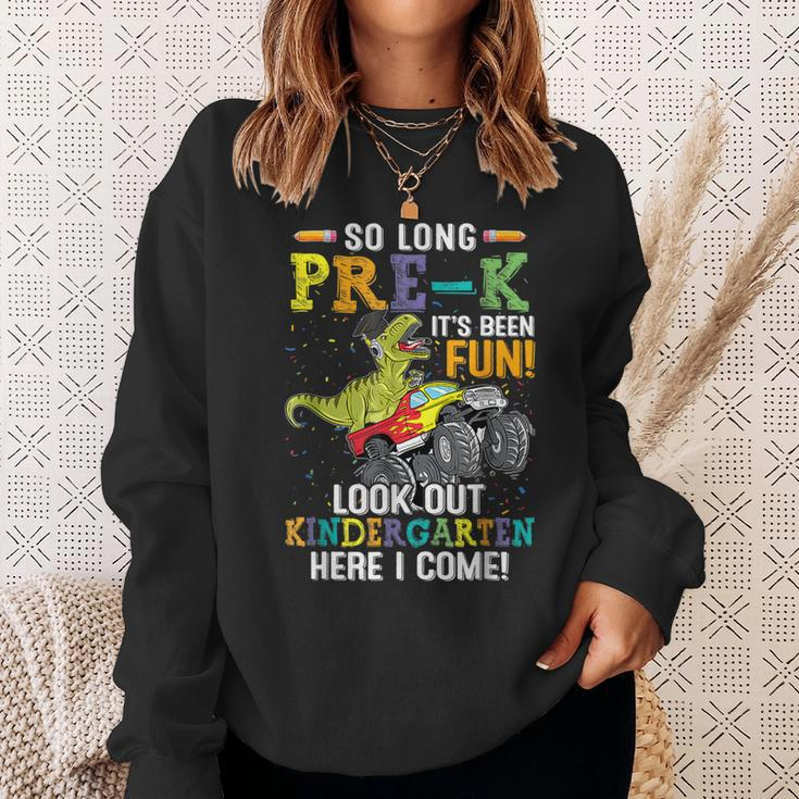 So Long Pre-K Kindergarten Here I Come Dinosaur Graduation Sweatshirt Gifts for Her