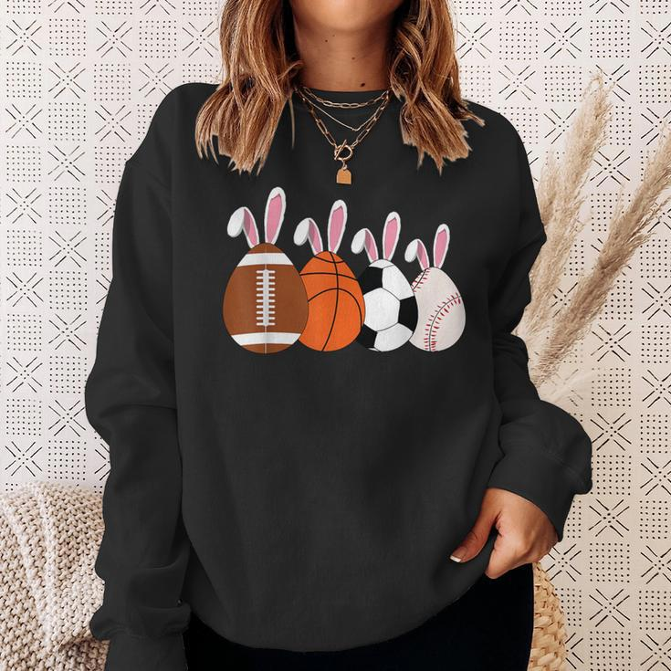 Soccer Basketball Baseball Football Sports Easter Rabbits Sweatshirt Gifts for Her