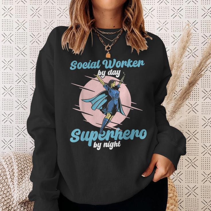 Social Worker By Day Superhero By Night Job Work Social Sweatshirt Gifts for Her