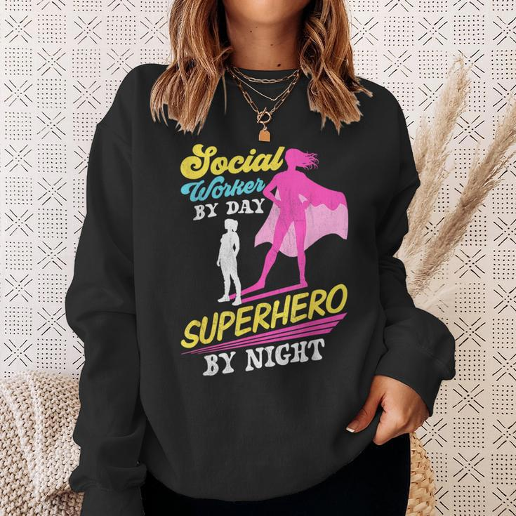Social Worker By Day Superhero By Night Work Job Social Sweatshirt Gifts for Her