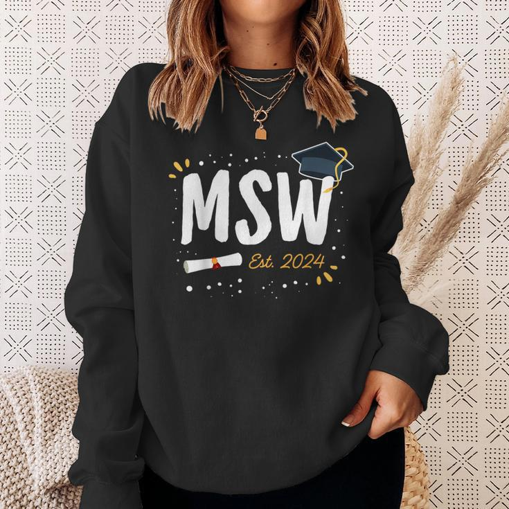 Social Worker Graduation Msw Grad Idea Est 2024 Women Sweatshirt Gifts for Her
