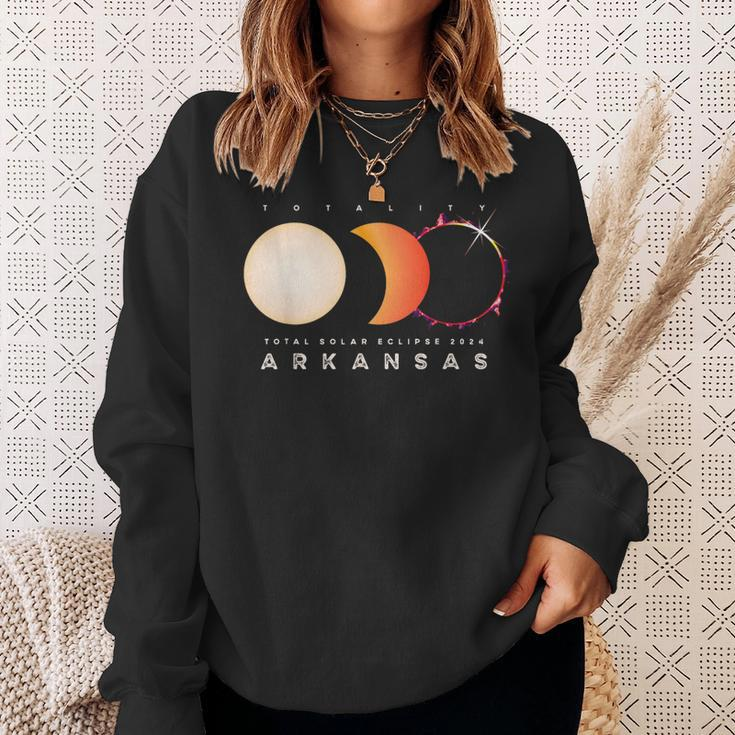 Solar Eclipse 2024 Arkansas Total Eclipse America Graphic Sweatshirt Gifts for Her