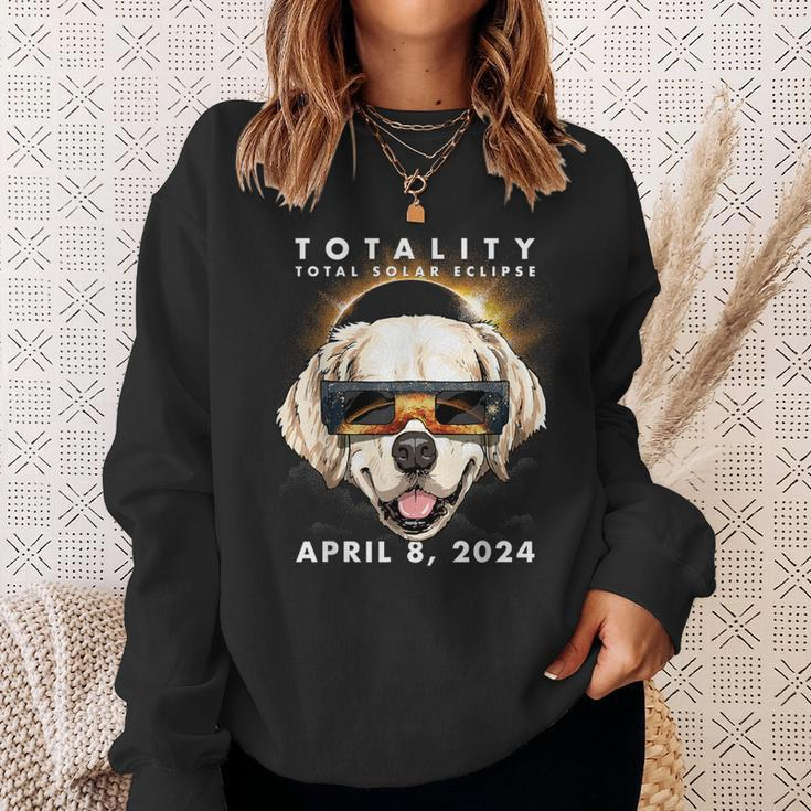 Solar Eclipse 2024 Golden Retriever Dog Sweatshirt Gifts for Her